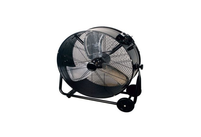 VOK-242S Professionele ventilator van Oklima, 9.600 m³/h luchtverplaatsing, Afmetingen 78 × 30 × 85 cm, Verstelbare hoek 360 °