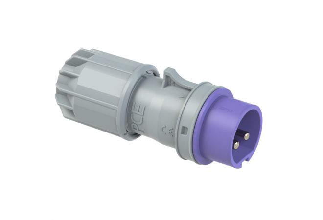 CEE-plug 16A 2p 24VAC 50/60Hz IP44 TWIST, rated voltage/frequency: 24V~ / 50+60Hz, contacts: brass nickel plated PCE 062v