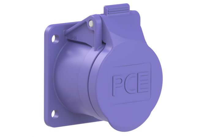 603.620.V CEE-inbouw contactdoos 2-pol. 16 Amp. 24V | Beschermingsgraad IP44/54 Violet | PCE 362 | Spanning vlgs. EN 60309-2 20-25 V (50+60 Hz) violet