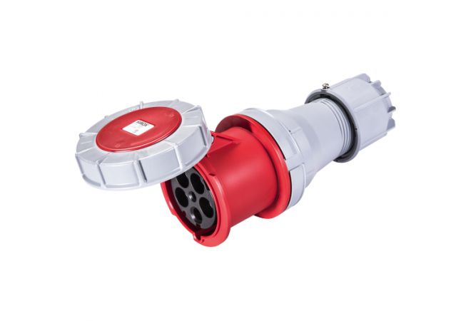 CEE-plug 125A 5p 6h IP67 POWER TWIST, 125 A, 5-polig 400 V (50+60 Hz) red, 6 h, IP67