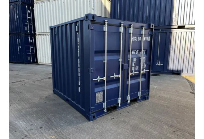 8ft lekbak container Buitenafmetingen (LxBxH) 2.438 x 2.200 x 2.260 mm, Deuropening (BxH) 2.106 x 1.949 mm, Leeg gewicht 1.030 kg