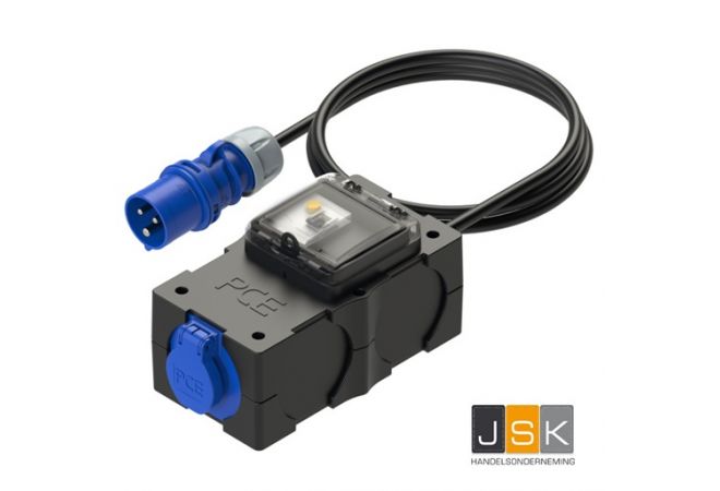 CEE verloopadapter 16A 3-polig naar Schuko gezekerd met Aardlek 200-250V~ / 50+60Hz - 9439125