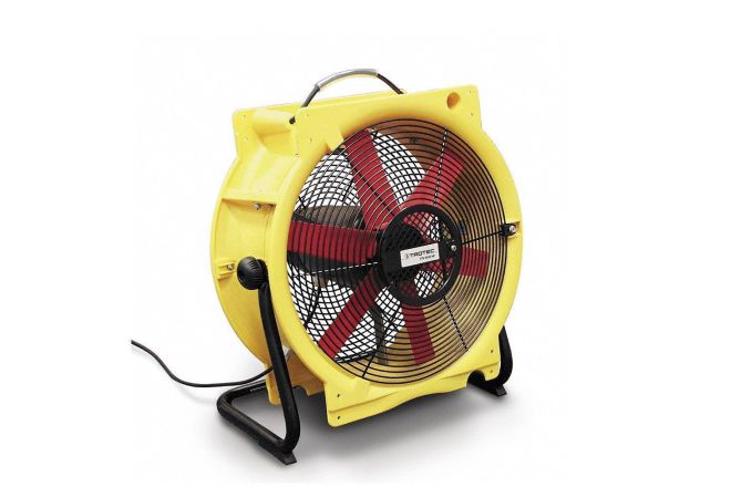 Axiaal ventilator DFV4500HP (voorheen TTV4500HP), Luchtverplaatsing max. 4500 m³/uur, Luchtdruk max. 250 Pascal, Afmetingen L x B x H  360 x 480 x 570 mm