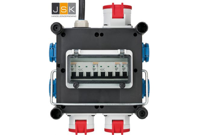 Brennenstuhl Bouwaansluitkast zwerfkast, (bxd) 34cmx26.5mm, CEE-contactstop met snoer, 1 CEE-contactdozen 32 A/400, nom. (meet)stroom 32A, aansluitvermogen 22kVA, 2 CEE-contactdozen 16 A/230, 1153690400