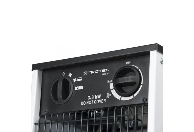 Elektrische kachel TDS 20, in 3 niveaus tussen 1,65 kW en 3,3 kW, TDS 20 zowel over een geïntegreerde thermostaat