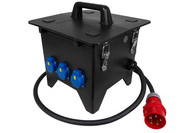 Volrubberen verdeelkast met Voedingskabel CEE-St. 32 A, 3 × SCHUKO (3 × LS), 2 × CEE 16 A (2 × LS), 1 × CEE 32 A (1 × LS), aardlekschakelaar type A - XL.903.9030-3 POWER X-Line L