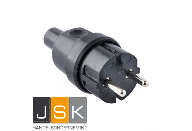 121686 Type 510 KERAF Volrubber contactstop 16A 250V~ klasse II (zonder aarde), Kleur Zwart ral 9005 Gewicht 78 g, 10 stuks