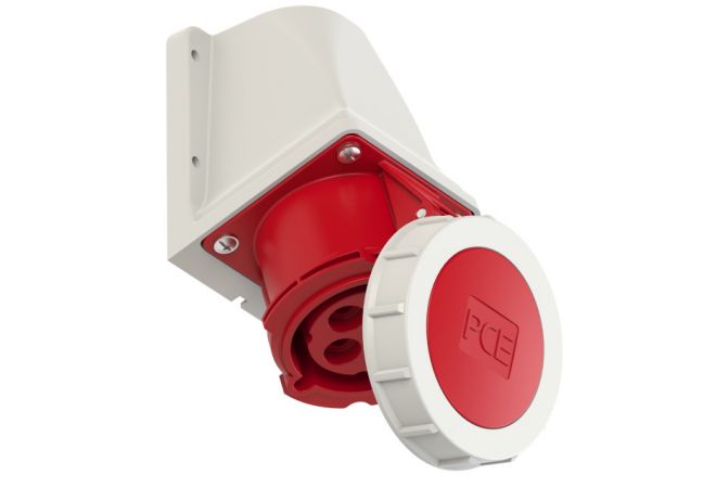 1242-3V - CEE-wall mounted Reefer socket 32A 4p 3h IP67 | 400-440 V (50+60 Hz) red | SIROX®PCE 102712