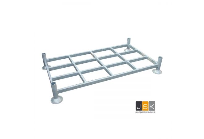 Stapelrek stapelrack - 185x100.5x31 cm - draagvermogen 1.500 kg - SRP-103, Thermisch verzinkt, Hartmaat: 1845 x 1000 mm, 18 racks per stapel (nestbaar)