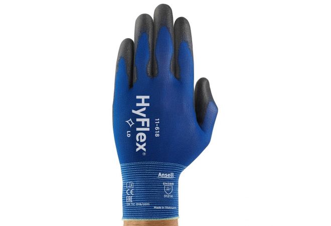 19012900 - Ansell HyFlex 11-618 handschoen (Dozijn 12 paar) (Maat 6-11) - 1.90.129.00