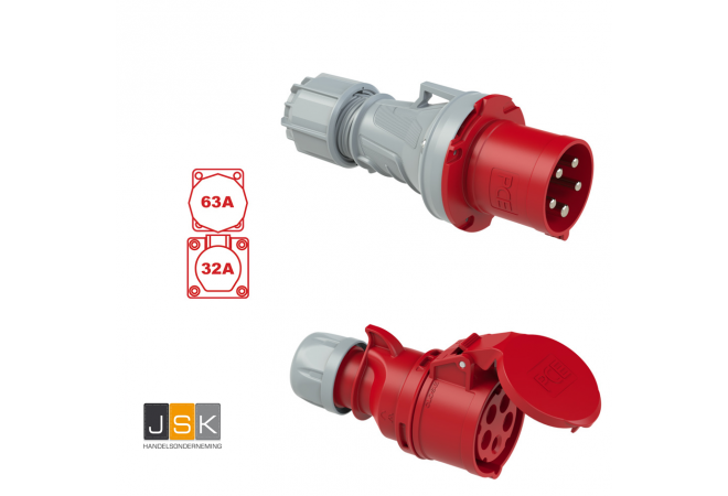 CEE adapter 63A 5p -> CEE 32A 5p 400V - ongezekerd - 635325