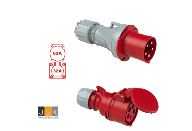 Verloopsnoer CEE 63A 5p -> CEE 32A 5p 400V - 635325