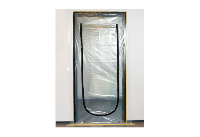 PrimaCover Zipper Door U, Stofscherm, Stofdeur met voorgemonteerde rits, 250 cm lang 120 cm breed