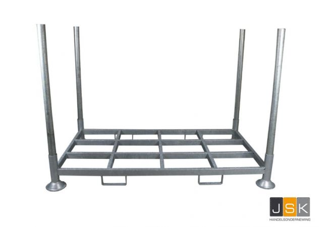 Stapelrek Eurorack Dubbel 1845x1000 mm, Thermisch verzinkt, Hartmaat: 1845x1000 mm, Maximale belasting: 1.750 kg, 18 racks per stapel (nestbaar)