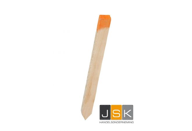 Houten piketten | Vuren piketpaal | paalpiket | heipiket | Piketten hout  | 22x32x600mm met oranje kop - Pallet 3000 stuks