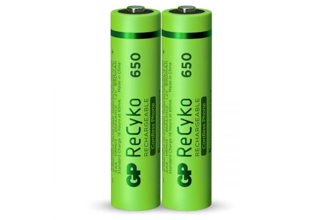 AAA batterij Oplaadbaar GP NiMH 650 mAh ReCyko 1,2V 2 stuks - GP Recyko+ 2 x AAA 650mAh 1.2V - 37418