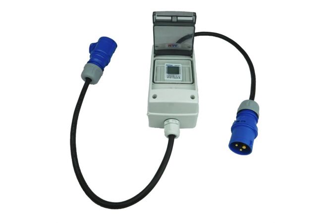 16A CEE Camping Meter - mobiele digitale elektriciteitsmeter - gekalibreerd - (met reset) IP44