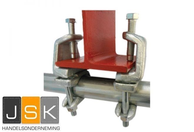 Beam clamp coupling (Swivel) with bolt fastener galvanized, Trägerkupplung drehverzinkt 48,3 mm | Geschmiedete Träger-Schwenkkupplung 48,3 mm