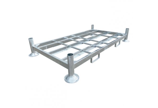 Stapel rekken, groot frame 1845x1000 mm, Thermisch verzinkt, Hartmaat: 1845 x 1000 mm, Maximale belasting: 1250 kg, 18 racks per stapel (nestbaar)