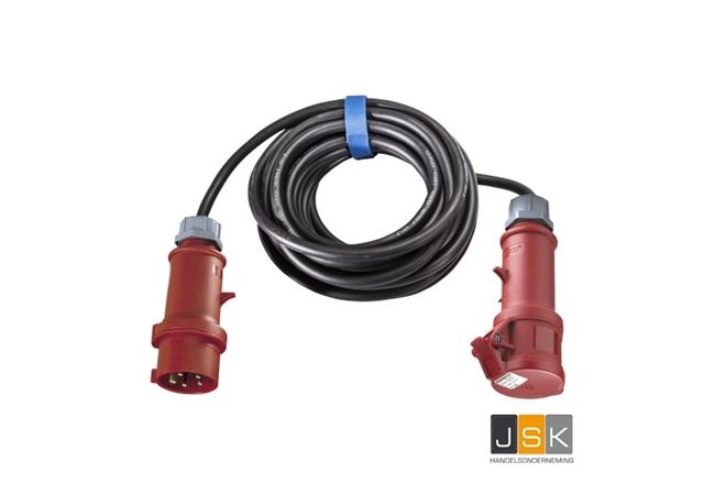 Mennekes Verlengkabel 10 meter H07RN-F 5G2,5 CEE 16/5/400 - 105300/10/MEngsnoer 10 meter H07RN-F 16A 5 G 2,5 mm² - 362.410.ME