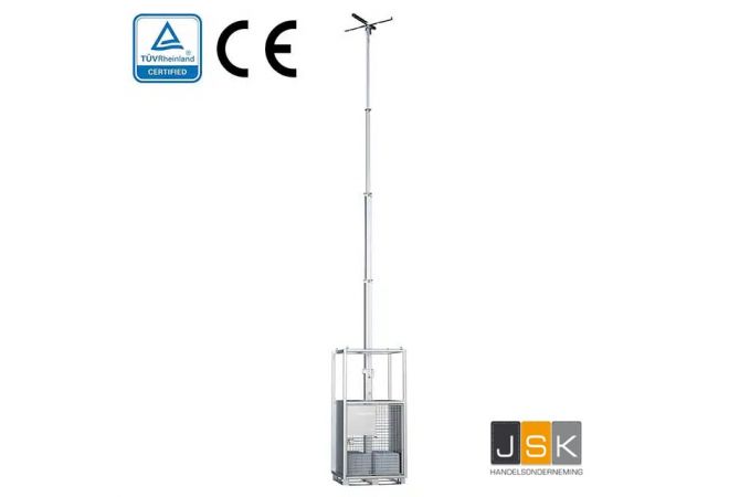 Telescopische lichtmast Sirius 8500 unit 5-delig 8,00 meter masthoogte + ballast inclusief TÜV-keuring en CE-certificering - Sirius 8500