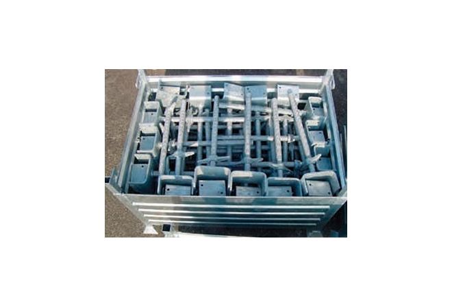 12585 Stapelbak 1.25 m x 0.85 m x 0.60 voor voetspindels 150 stuks - geheel thermisch verzinkt - Max. hijslast 2.000 kilogram