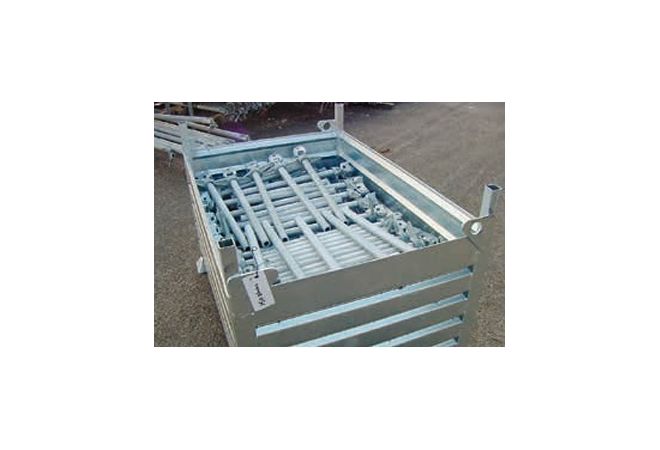 12585 Stapelbak 1.25 m x 0.85 m x 0.60 voor voetstukken 300 stuks - geheel thermisch verzinkt - Max. hijslast 2.000 kilogram