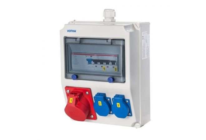 VOTHA® wandverdeler - 1x CEE 16A 400V~2x Contactdoos 230V~ "WORMS" 062.012.0111