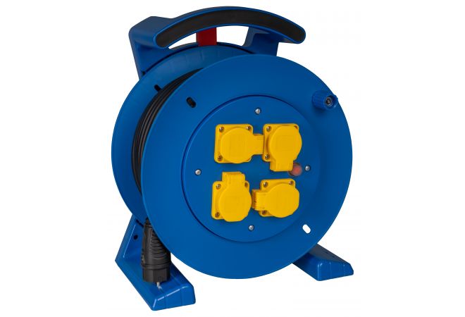 JUMBO kabelhaspel 2.0 in blauw, 4 contactdozen, H07RN-F 3G1,5 mm², 40 m - 2266.654.1401 EAN: 4028232490396