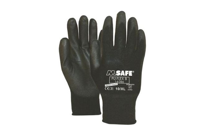 PU-Flex handschoen, zwart (Doos 240 paar) (Maten 6-11) - 1.14.086.00 - JSK Handelsonderneming