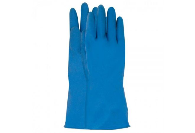 Huishoudhandschoen latex, blauw
