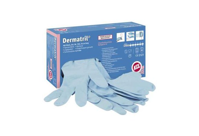 KCL Dermatril 740 handschoen (Doos 10 dsp) (Maat 7-11) 1.95.740.00 JSK Handelsonderneming