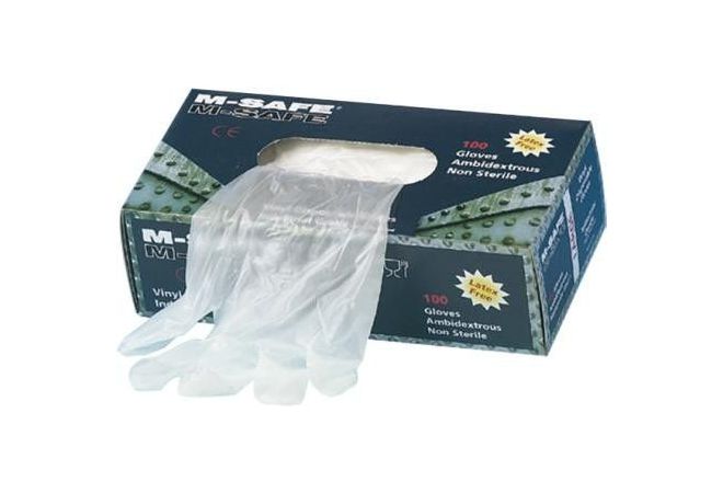 M-Safe vinyl handschoenen, naturel