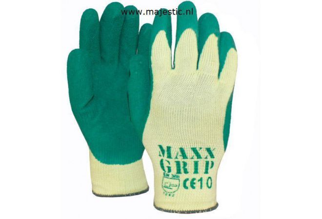 Maxx-Grip 50-240, vinger gecoat, naadloos, groen/geel