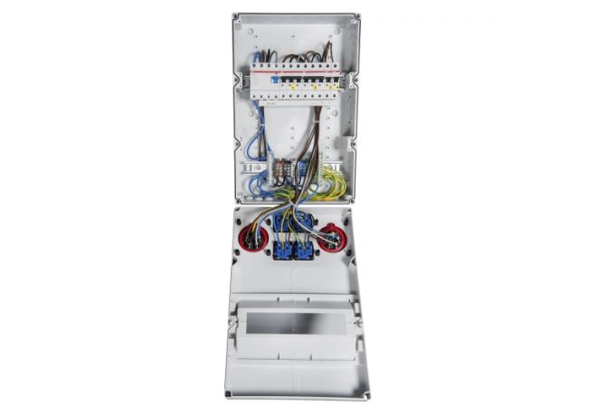 Wandverdeler bedraad | 1x CEE 32A 5p 380V | 1x CEE 16A 5p 380V | 4x schuko 16A 230V | "WITTENBERG" | 054.114.1121-1