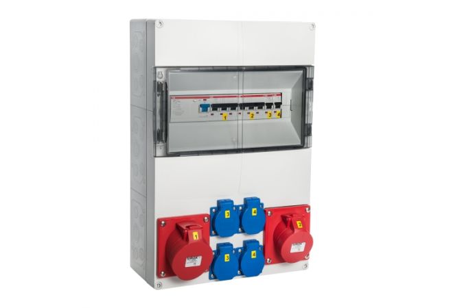 VOTHA® wandverdeler - bedraad "WITTENBERG" | 1x CEE 32A 5p 380V | 1x CEE 16A 5p 380V | 4x schuko 16A 230V | "WITTENBERG" | 054.114.1121-1