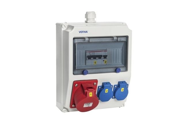 VOTHA® Wandverdeler - bedraad "WORMS"  | 1x CEE 32A 400V~2x Contactdoos 230V~ | WORMS | 062.102.1010
