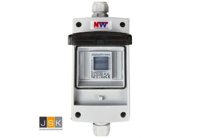 Mobiele Digitale Elektriciteitsmeter - gekalibreerd - (met reset) IP54 - 230V Schuko stekker naar 230V Schuko koppeling -IP54 bescherming - spatwaterdicht