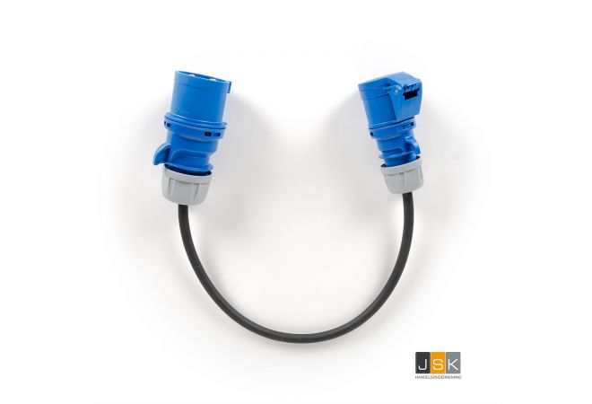 323163 CEE Verloop overgang voor marktkramen 32A 3-polig Plug blauw naar CEE 16A 3-polig 230V Socket blauw