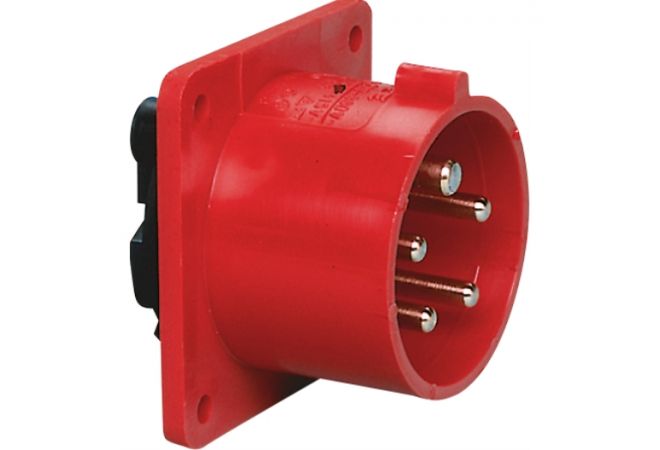 606.256-1 / 625-6F7V | CEE toestel contactdoos IP44, 5-polig, 400V, 6h 32A | Flensmaat 75 x 75 mm | EAN-Code: 4028232031421