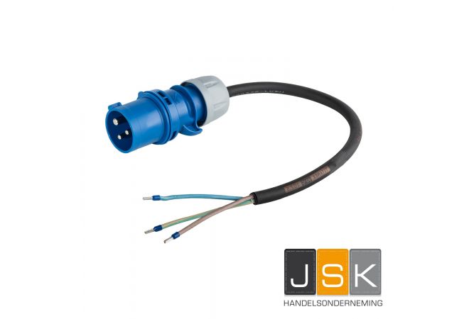 Aansluitkabel 5 m H07RN-F 3G2,5 CEE 16/3/230 100 mm gestript+adereindhulzen, Type N0530250013 - 123415
