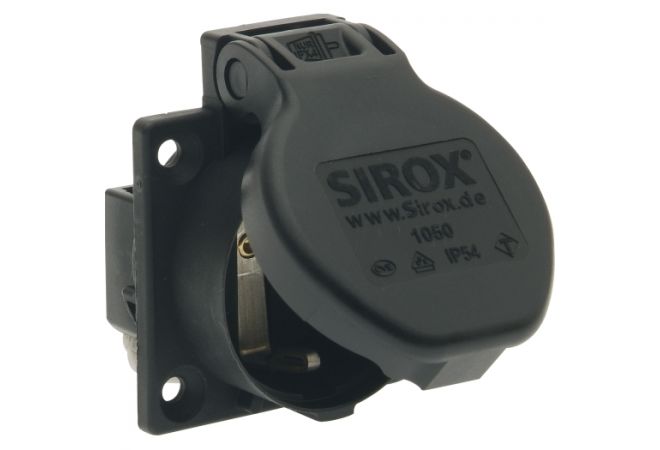 Machine contactdoos inbouw 3-polig met klapdeksel IP54 zwart - 601.156-3