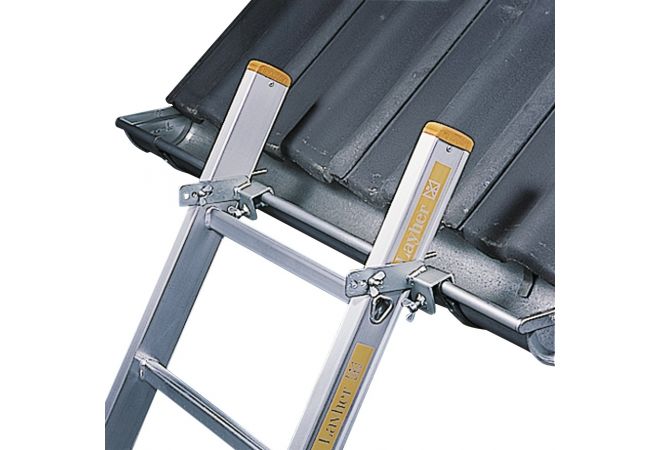 Laddersteun dakgoot, per set, voorkomt zijdelings wegglijden van de ladder, Arbo vriendelijk hulpmiddel