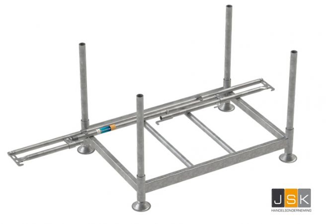 Steigerpallet 125x85cm | Stapelpallet | Stapelrek | Steigerrek | Thermisch verzinkt | Heavy Duty W.L.L. 2.500 kg