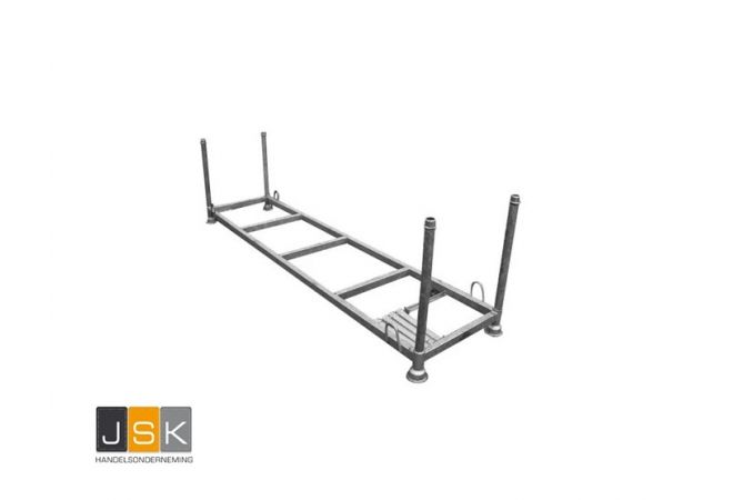 Steigerrek 300x63cm gegalvaniseerd met uitneembare staanders - JSK Handelsonderneming