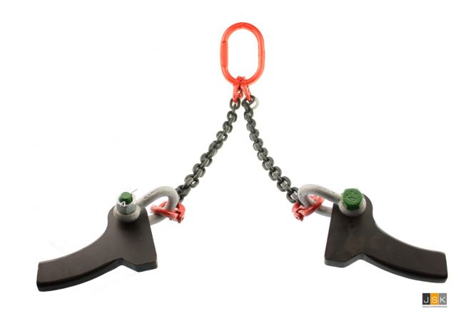 Ketting tweesprong met Stelcon plaathaken WLL 2T | geleverd met testcertificaat | set 2