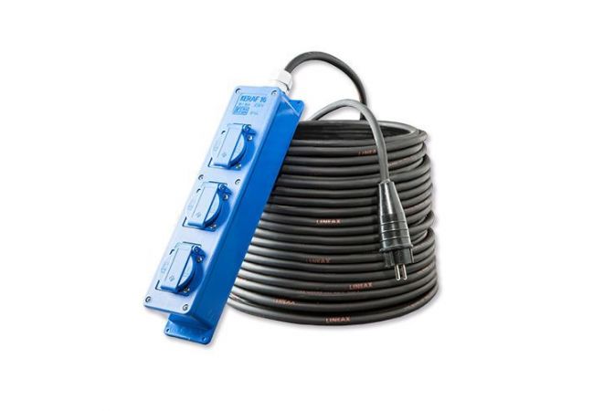 104820/35 - Verlengkabel 35m met drievoudige verdeeldoos 3x2,5 mm² 230V