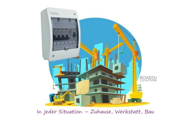 Stroomverdeler / Schakelbord met lichtdetector en signaallamp LED - uitgerust met aardlekschakelaar 40A en C16A, C10A stroomonderbrekers Perfect voor werkplaatsen, garages en fabrieken - 1446.10A|2x16A|C|Fi40|LED