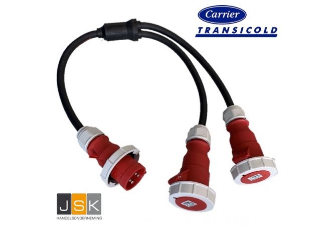 EM-AS222556 Y-Splitter with male & female plugs, Splitter 32A / 4P / 3h / IP67, kabel 4 x 6mm2,  HS-code: DE85366990