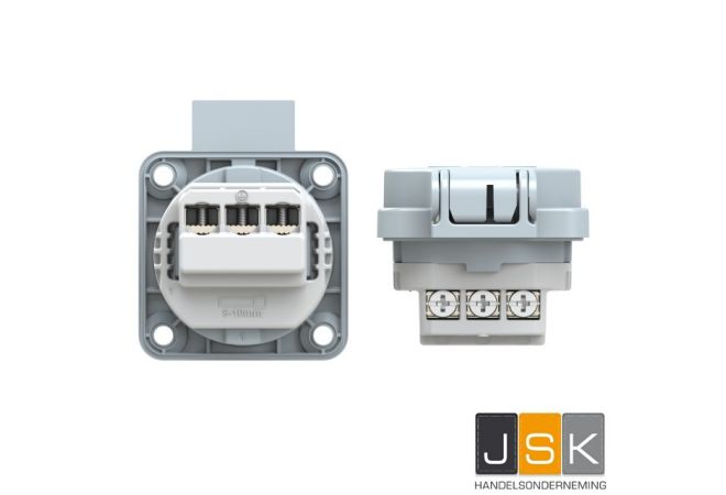 PCE 105-0dg Aanbouwcontactdoos IP54 grijs, flensmaat: 50 x 50 mm, incl. dunne flensdichting, afstand tussen de bevestigingsgaten: 38 x 38 mm, 601.050